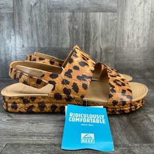 Reef Water Vista Sandals Women 10 Leopard Animal Print Water Friendly NEW
